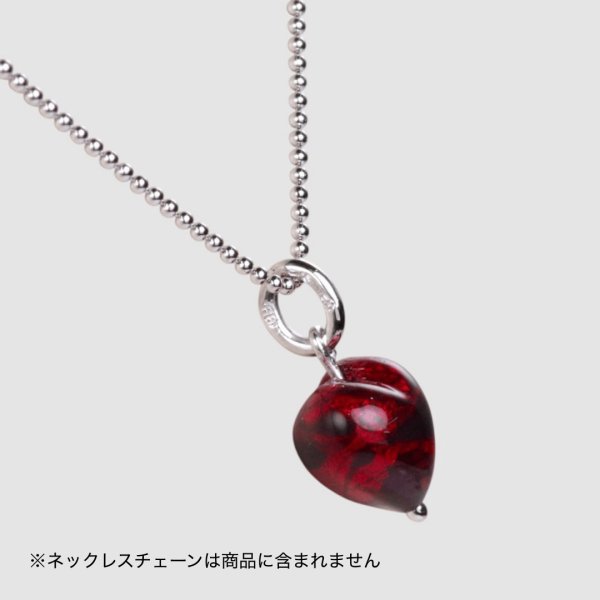 画像3: SV925ベネチアンガラスハートペンダント(レッド) (3)