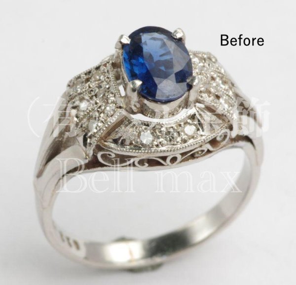 画像2: 【リフォーム例】古いサファイアリングをシンプルな覆輪留めリングへ！ (2)