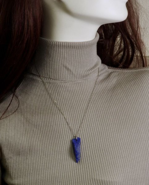 画像7: 2.ラピスラズリ・ラフカットペンダントネックレス (7)