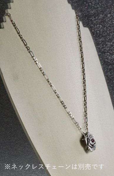 画像3: SV925/ルビー マットローズペンダントトップ01 (3)