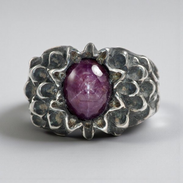 画像1: SV925インドスタールビーオリジナルダリアリング (1)