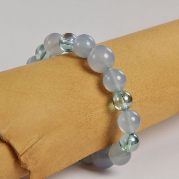 画像3: ブルーカルセドニー&アクアオーラブレスレット (3)