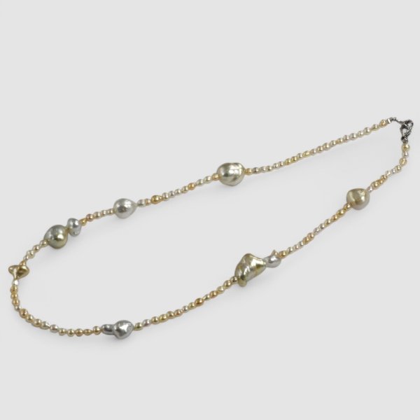 画像4: 白蝶ケシ×アコヤパールネックレス (4)