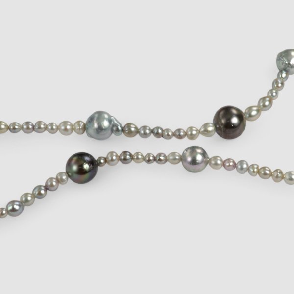 画像2: 黒蝶パール×アコヤパールネックレス (2)