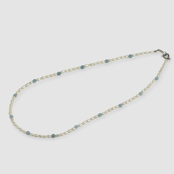 画像4: アクアマリン×淡水ハ?ールネックレス (4)