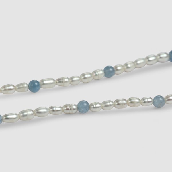 画像3: アクアマリン×淡水ハ?ールネックレス (3)