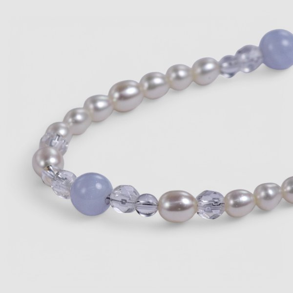 画像3: ブルーレース×淡水ハ?ールネックレス (3)