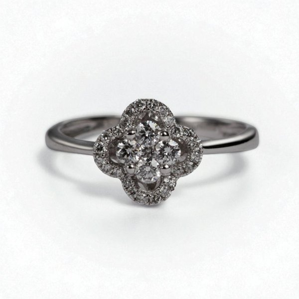 画像7: K18WGダイヤモンドフラワーリング (7)