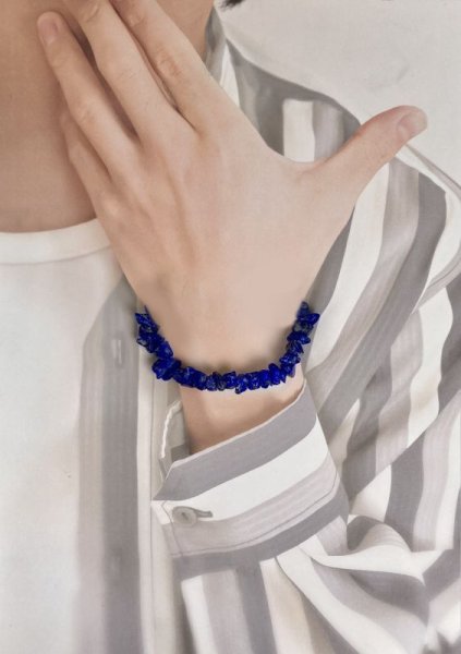 画像5: ラフカット ラピスラズリ(アフガニスタン産)ブレスレット  12月誕生石 (5)