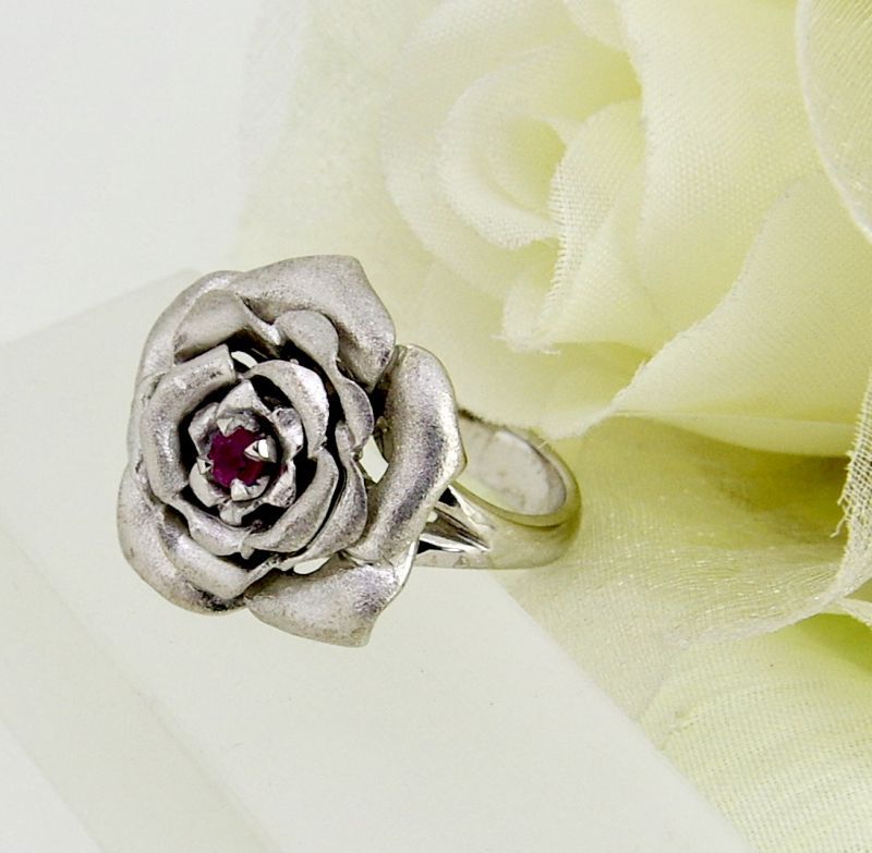 個性的　Rose バラ　薔薇　silver 925 シルバーリング
