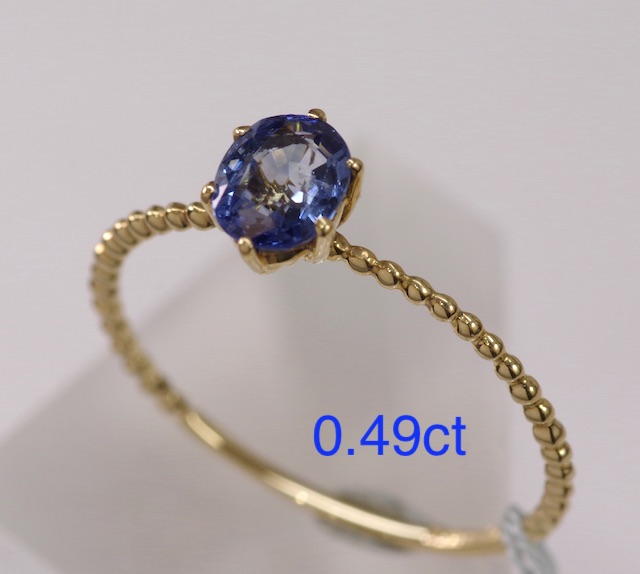 ★K18 サファイア 0.22ct ダイヤ 0.12ct リング 13.5号