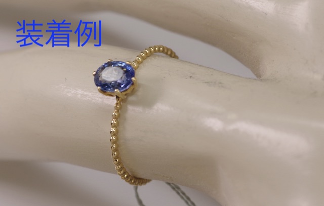 K18 18金リング サファイヤ 0.50ct ダイヤ 0.04ct ミステリー