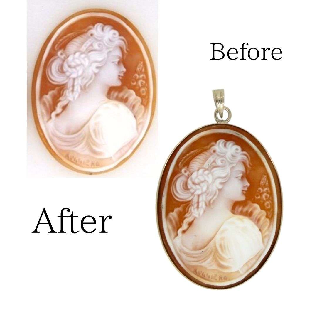 オーダー例】シェルカメオのペンダント枠制作◇ベル宝飾オンライン